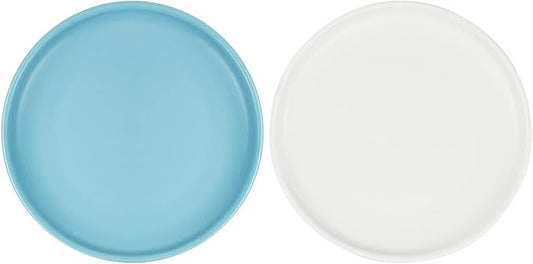 Ceramic Shallow Cat Dish 6 inch, Whisker Fatigue Free Cat Food Bowls, Wide and Small Pet Plate for Kitten and Kitty, Short Legged Munchkin Cat