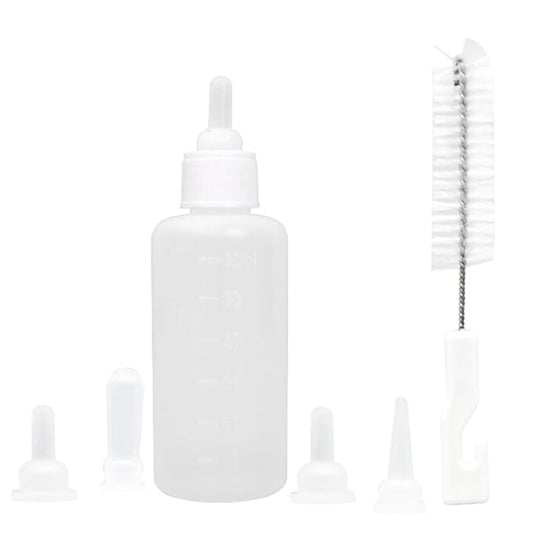 Pet Nursing Bottle Kit with Replacement Nipples for Cat, Dog, Kittens, Puppies, Rabbits, Small Animals