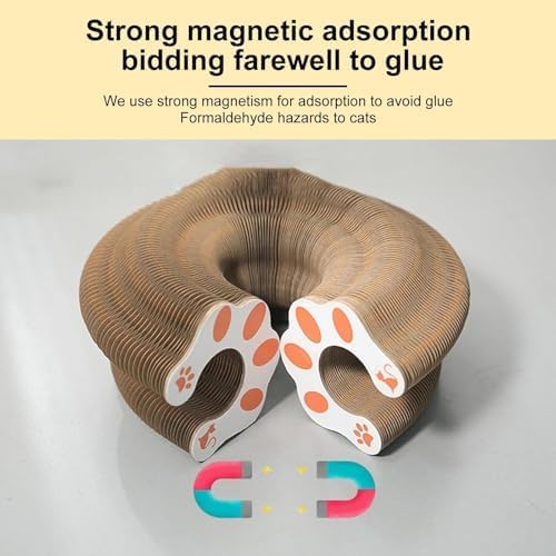 2PC Kitty Curls Cat Scratcher,Magic Organ Cat Toy,Cat Scratcher for Grinding Claw Cardboard Cat Toys,Interactive Scratch Pad with Toy Ball