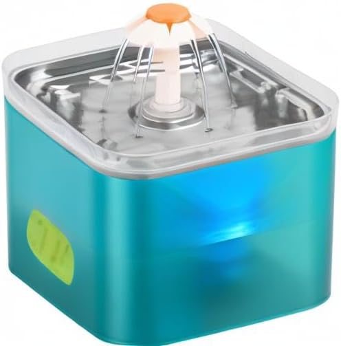 Cat Water Fountain Stainless Steel: Flower Cat Fountain for Drinking - Metal Water Fountain for Cats - Premium Pet Waterer Fountain 304 Stainless Steel - AONBOY Cats Drinking Fountain for Small Dogs