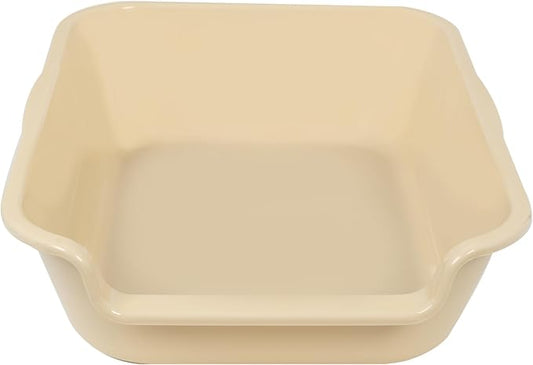 1 Pack of Extra Large Cat Litter Box (ABS Material), Low Entry Senior Litter Pen for Geriatric Kitty Big Cats, Jumbo Pet Safe Litter Boxes Tray for Pets Potty (Beach Sand, 20" L x 15.5" W)