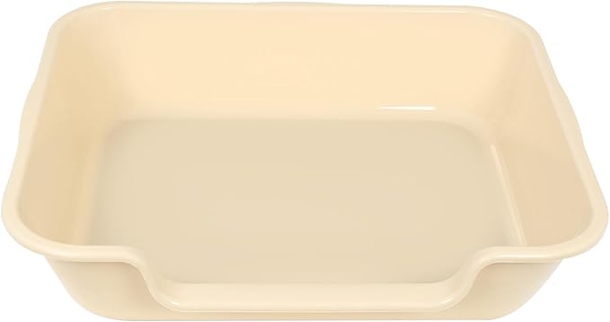 2 Pack of Extra Large Cat Litter Box (ABS Material), Low Entry Senior Litter Pen for Geriatric Kitty Big Cats, Jumbo Pet Safe Litter Boxes Tray for Pets Potty (Beach Sand, 24" L x 20" W)