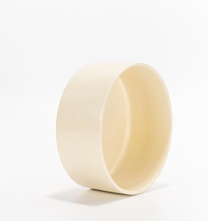 SPUNKYJUNKY 60 OZ Ceramic Dog and Cat Bowl, Modern Cute Weighted Food Water Bowl for Replacement Beige (1 Pack)