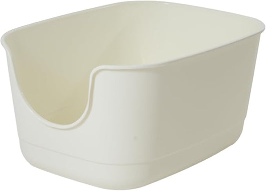 SpaceTime Extra Large Litter Box with High Sides,24.2" Lx16.3 Wx12.9 H XL Multi Cat Litter Pan for Kitty,Cat Boxes for Indoor Cats,Jumbo Litter Boxes for Big Cats,Anti-Splashing,Easy to Clean (White)