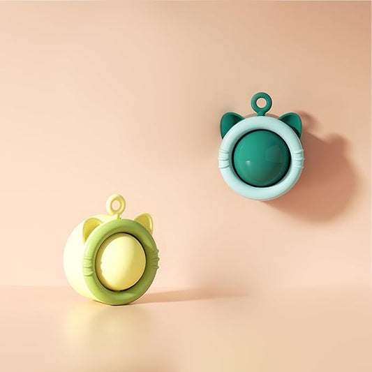 SLLOS Catnip Toy Balls 3 Pcs,Happy Planet 360°Rotating,Cat Energy Ball,Edible Kitten Silvervine Toys for Cats Lick, Healthy Kitty Teeth,Catnip Wall Balls for Cats, Cat Wall Treats,(Yellow-Green)