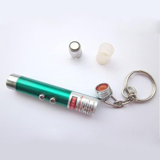 6 PCS Cat Toys Laser Pointer Mini Keychain Laser Pointer LED Flashlight Dog Laser Toy Pet Remote Control Laser (6 Pcs Pack A)