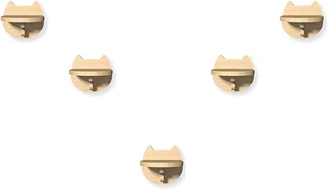 SHENGOCASE 6.7" x 7.5" Solid Wood Wall Mounted Cat Steps, Cat Wall Furniture Shelves Stairs Perch