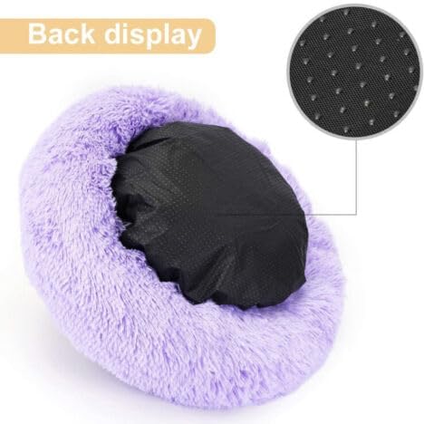 Large Cat Beds for Indoor Cats - Dog Beds for Small Medium Dogs, Large Cat Bed Washable 24 Inches, Anti Anxiety Round Fluffy Plush Faux Fur Pet Bed