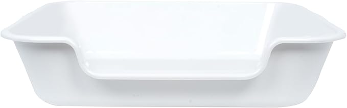 2 Pack of Extra Large Cat Litter Box (ABS Material), Low Entry Senior Litter Pen for Geriatric Kitty Big Cats, Jumbo Pet Safe Litter Boxes Tray for Indoor Pets Potty (White, 24" L x 20" W)