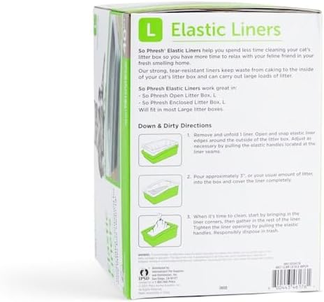 So Phresh Elastic Cat Litter Box Liners 36" L X 14" W Count of 40