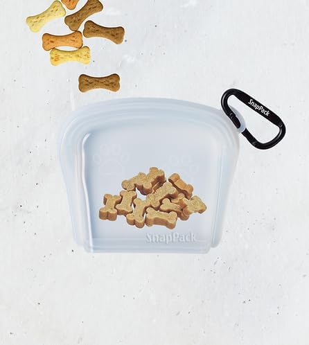MODERN-X SnapPack Dog Treat Bag, 3-Pack Reusable Silicone Bags, Dog Treat Pouches, for Cats, Dish Washer Safe, Leakproof, Microwave & Freezer Safe, BPA-Free, Plastic Free Silicone, Multi-Color Trio