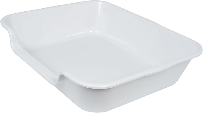 2 Pack of Extra Large Cat Litter Box (ABS Material), Low Entry Senior Litter Pen for Geriatric Kitty Big Cats, Jumbo Pet Safe Litter Boxes Tray for Indoor Pets Potty (Gray, 24" L x 20" W)