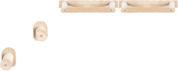 VEVOR Wall Mounted Cat Shelves, Perches with Jumping Posts & Hammocks, Cat Furniture Set up to 40 lbs, Removable & Washable Coral Fleece for Sleeping, Playing, Climbing, Set of 4