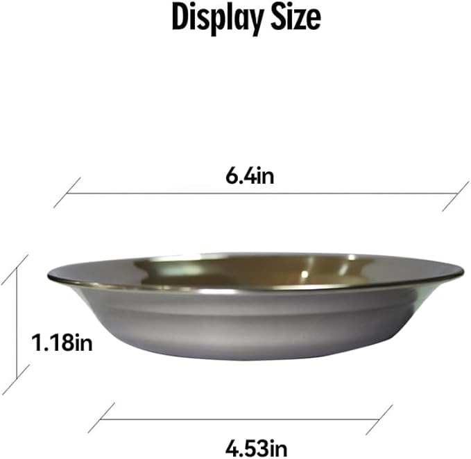 Stainless Steel Cat Bowls Food Dishes for Indoor Cats Cats Shallow Whisker Friendly 6.4Inches Cat Food Water Dishes Bowls Whisker Fatigue Relief Dishwasher Safe 2Pcs