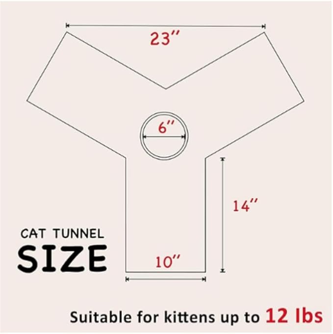 Pet Cat Tunnel Tube Cat Toys 3 Way Collapsible, Tunnels for Indoor Cats，Kitty Bored Peek Hole Toy Ball Cat, Puppy, Kitty, Kitten, Rabbit