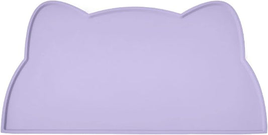 Cat Food Mat, Silicone Pet Feeding Mat for Floor Non-Slip Waterproof Dog Water Bowl Tray Cushion (17" x 10", Periwinkle Blue)