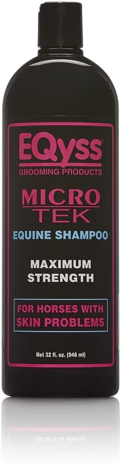 EQyss Micro-Tek Equine Itch Relief Shampoo - Soothes Irritated Skin, Stops Itching, Scratching, Rubbing - for all Horses, Ponies, Mares, Foals (32 oz)