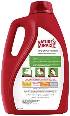Nature's Miracle Advanced Cat Stain and Odor Eliminator Spray, Severe Mess Enzymatic Formula, Sunny Lemon Scent, 1 Gal