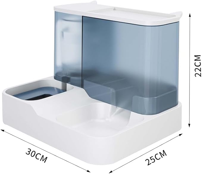 FAMILY'S BACKYARD Cat Bowls for Indoor,Automatic Cat Feeder,Dog Food Dispenser,Fully Enclosed Water Storage and Grain Storage Dual Function Pet Food Bowl,Size 30 * 25 * 22CM