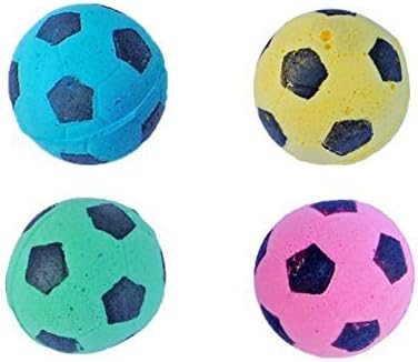 Foam Sponge Soccer Ball Cat Toy Interactive Cat Toys Independent Pet Kitten Cat Exrecise Toy Balls for Real Cats Kittens, Soft, Bouncy and Noise Free (8 Pack)
