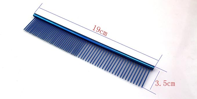 ZoCr Stainless Steel Pet Comb for Dogs Cats, Pet Grooming Comb with Different Spaced Rounded Teeth (Colorful)