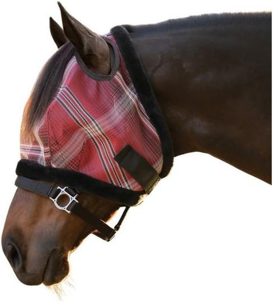 Kensington UV Fly Mask with Fleece Trim - Protective Mask with Dual Ear Opening Size: XXL Color: 165 - Merlot