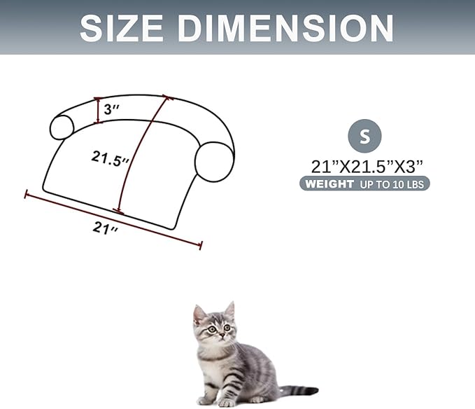 Calming Dogs/Cats Bed Mats, Dog Pad Washable Removable Couch Cover, Plush Long Fur Mat for Pets, Waterproof Lining, Perfect for Small, Medium and Large Dogs and Cats (Gradient Gray, 21"x21")