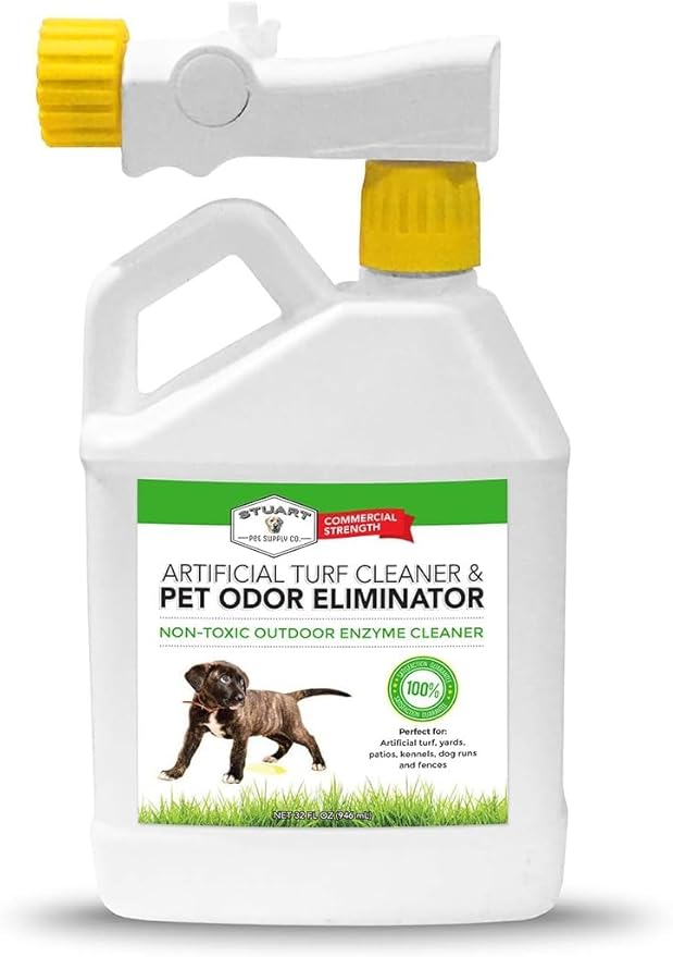 Stuart Pet Supply Artificial Turf Cleaner and Outdoor Pet Odor Eliminator Concentrate is ideal for Yards, Artificial Grass and Patios, Great Yard Odor Eliminator for Dogs Doggie Doo Dissolver (32 Oz.)
