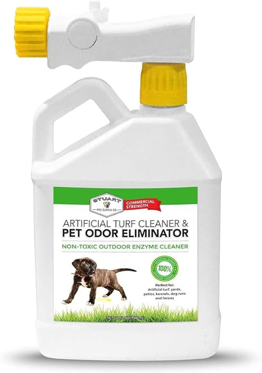 Stuart Pet Supply Artificial Turf Cleaner and Outdoor Pet Odor Eliminator Concentrate is ideal for Yards, Artificial Grass and Patios, Great Yard Odor Eliminator for Dogs Doggie Doo Dissolver (32 Oz.)