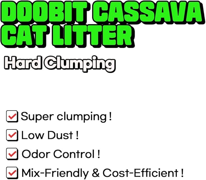 Cassava Cat Litter, I'm Gonna Pee, All Natural Plant-Based Ingredient, 100% Dust-Free, Super Clumping, Soft Texture, Mixable with Clay Cat Litter(5.7lb x 1pack)
