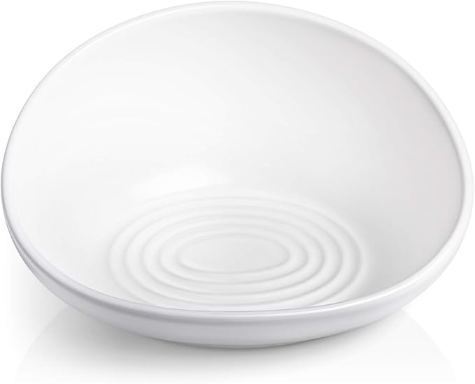 CatGuru Cat Food Bowl, Ceramic Bowls for Indoor Cats, No Spill Cat Feeding Bowl, Whisker Stress Free Kitten Bowls, Pet Bowls for Food and Water, Includes Silicone Non-Slip Mat (High-Low, White)