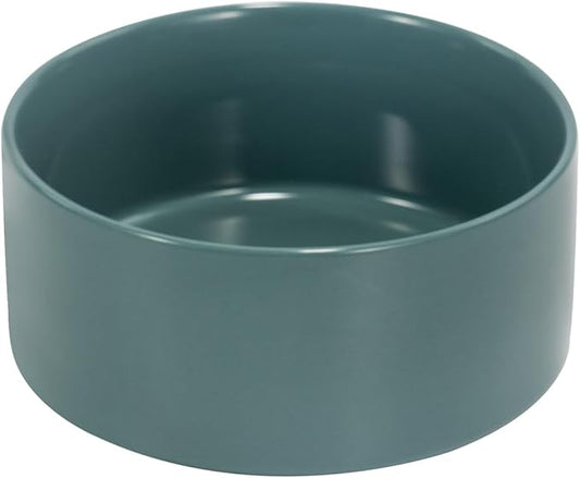 SPUNKYJUNKY 28.7OZ Ceramic Dog and Cat Bowl, Modern Cute Weighted Food Water Bowl for Replacement Light Green (1 Pack)