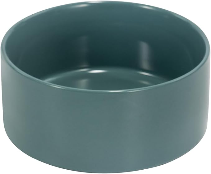 SPUNKYJUNKY 42OZ Ceramic Dog and Cat Bowl, Modern Cute Weighted Food Water Bowl for Replacement Light Green (1 Pack)