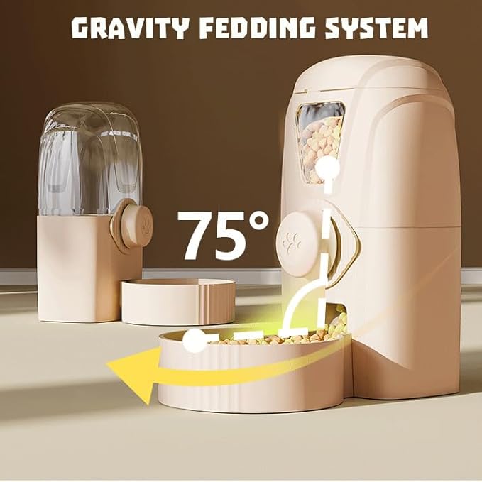 Hanging Cage Automatic Pet Food Water Dispenser 34oz, Large Capacity Feeder Gravity Refill Food and Siphon Suction Water Set for Dog Cat Rabbit Chinchilla and Ferret (Food Dispenser)