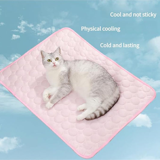 Kittra Cooling Mat for Cats Dogs, 3 Layer System Instant Cool Non Slip Kittra Pad, Washable Cooling Bed for Cats, Protect Your Cat from Silent Heat Danger (Brown,XXL: 60" x 40")