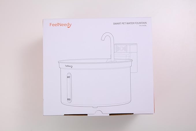 Wireless Cat Water Fountain with Sensor [Water & Battery Separation] FEELNEEDY Smart Pet Water Fountain, 3.5L/118oz 4000mAh Battery Operated Water Fountains for Cats Dogs + 6 Filters