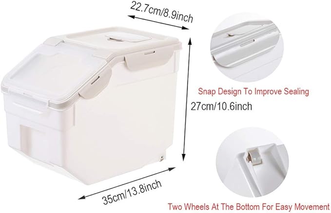 WINIAER Airtight Food Storage Containers, Large Capacity Pet Food Storage Container, Kitchen Pantry Storage Bin for Rice, Cereal, Flour, Snacks