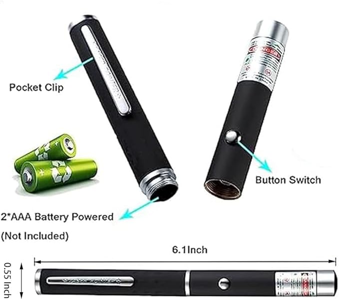 Laser Pointer Cat Toys Red Laser Presentation Remotes for Indoor Classroom Interactive Teaching (Red, Without Battery 1 Pack)