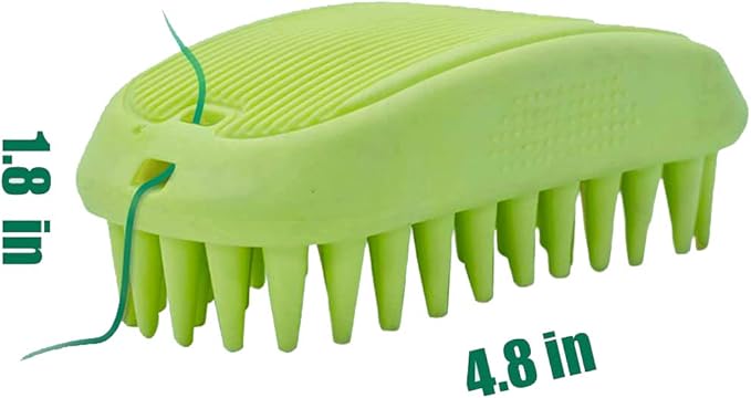 Pet Silicone Shampoo Brush for Long & Short Hair Medium Large Pets Dogs Cats,Shower Wash Curry Brush,Dog hair Products Accessories Dog Back Massage for Long & Short Hair Small Large Pets Dogs(Green)