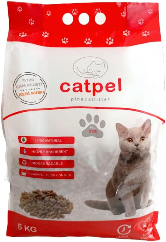 Premium Pine Pellets Cat Litter, 100% All Natural Pellet Kitty Litter, Non Clumping Non Tracking Low Dust Litter Meant for Use with Sifting Litter Box (11 lb)