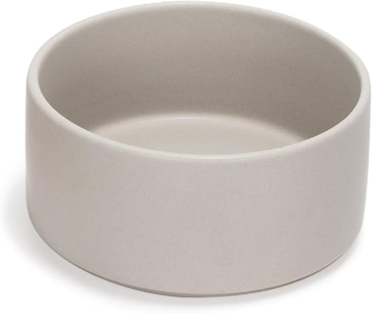 SPUNKYJUNKY 42OZ Ceramic Dog and Cat Bowl, Modern Cute Weighted Food Water Bowl for Replacement Gray (1 Pack)