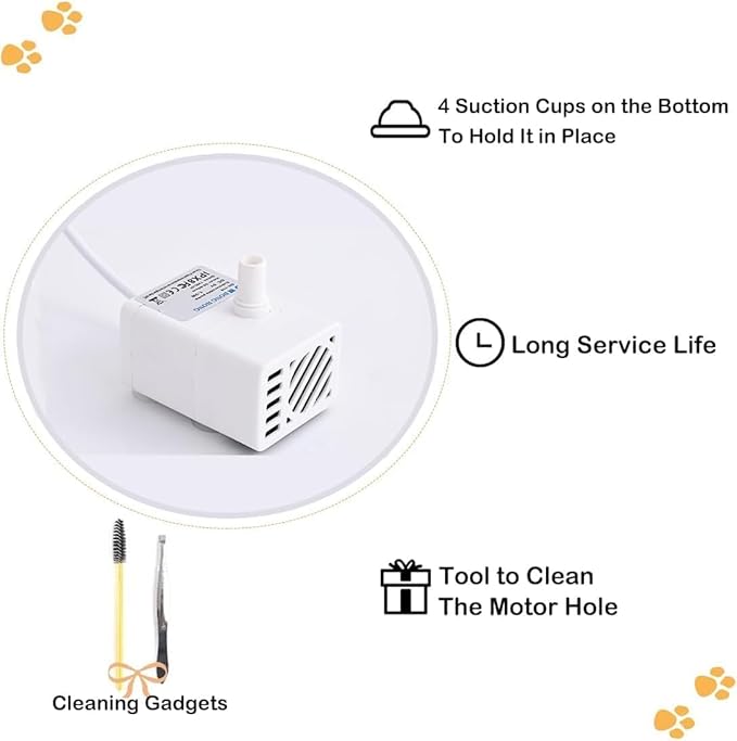 Marchul Cat Water Fountain and Stainless Steel Food Bowl, 100oz/3L Super Quiet Automatic Pet Water Dispenser with Smart Pump and 3 Replacement Filters for Cats and Small Dogs, Pink