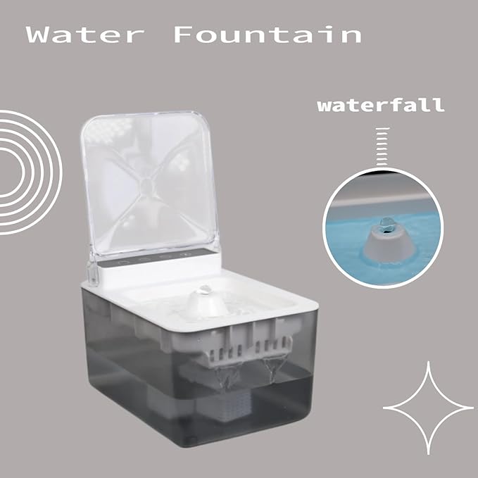 Automatic Cat Water Fountain Cordless:3L/102oz Cat Dispenser for Drinking-Pet Water Fountain Indoor-Pet Feeding & Water Supplies with Motion Sensor, Ultra Quiet Pump, BPA-Free, Black