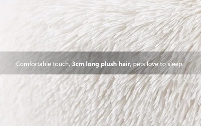 Cat Beds for Indoor Cats - Cat Bed Washable 20/24 inches, Dog Beds for Small Medium Dogs, Anti Anxiety Round Fluffy Plush Faux Fur Pet Bed, Thick Bottom