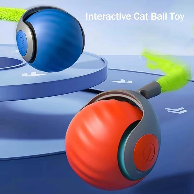2 Packs Speedy 2.0 Tail,2025 New Speedy 2.0 Tail Cat Toy,Interactive Cat Toys for Indoor Cat, Turbo Tail 3.0 Smart Interactive Cat Toy Ball