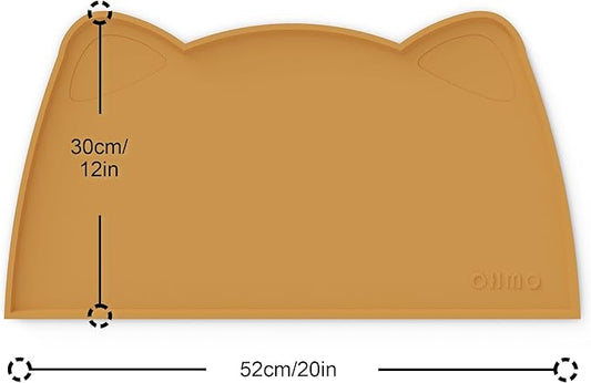 OHMO - Cat Food Mat, Silicone Pet Feeding Mat for Floor Non-Skid Waterproof Dog Water Bowl Tray, Easy to Clean Pet Placemat