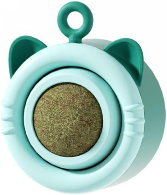 SLLOS Catnip Toys Balls 3 Pcs,Happy Planet 360°Rotating,Cat Energy Ball, Edible Kitten Silvervine Toys for Cats Lick, Healthy Kitty Teeth Cleaning Dental Chew Toys, Cat Wall Treats(Blue)