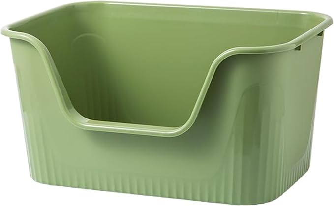 Extra Large Litter Box with High Sides 25.27" Lx17.83 Wx13.11 H,Anti-Splashing,Tool-Free Assembly,Multi Kitty Cat Litter Box,Jumbo (Green)