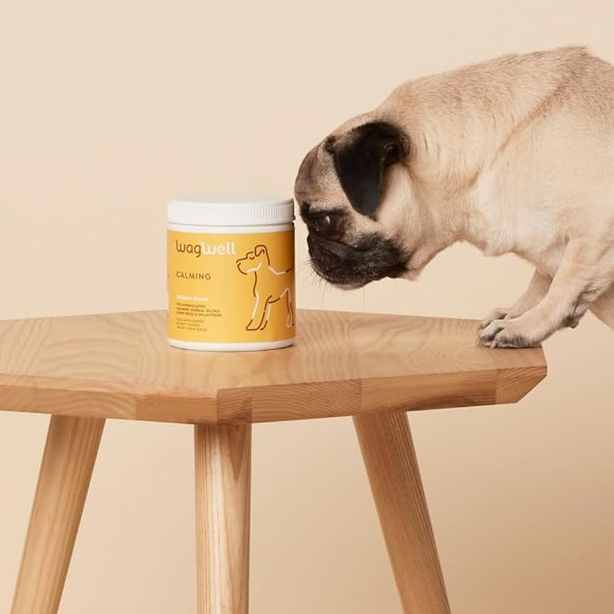 WagWell Calming Chews for Dogs – Vet-formulated Anxiety Relief for Dogs to Reduce Stressful Situations Like Travel or Fireworks – Separation Anxiety Relief for Dogs to Ease Stress & Promote Relaxation