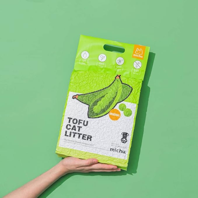 Tofu Cat Litter Natural Clumping Tofu Cat Litter, Fast Clumping and Easily Scoop-able 5.5lb/88oz 5 Scents - Original, 3 Pack